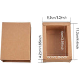 Kraft Paper Folding Box, Drawer Box, Rectangle, BurlyWood, 11.2x8.2x4.2cm, 20pcs/set