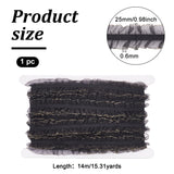 14M Polyester Flat Ruffled Elastic Cord, Webbing Garment Sewing Accessories, Black, 25mm, about 15.31 Yards(14m)/Bag