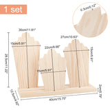 Bust Shaped Wood Jewelry Display Stands with 3-Slot Base, Jewelry Organizer Holder for Necklaces, Rings Storage, Blanched Almond, 40x23x28.5cm