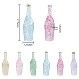 24Pcs 6 Colors Dummy Bottle Transparent Resin Cabochon, with Glitter Powder, Mixed Color, 41.5x12.5x12.5mm, 4pcs/color