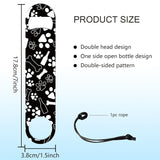 201 Stainless Steel Bottle Opener, with PU Leather Cord, Rectangle, Paw Print, 178x38x2mm