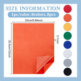 8Pcs 8 Colors Flocking Heat Transfer Film, Vinyl Transfer Print Sets for Garment, Mixed Color, 305x250x0.7mm, 1pc/color