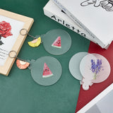 Transparent Acrylic Disc Pendants, Acrylic Blanks, Flat Round, Clear, 123x96x3mm, Hole: 5mm