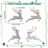 32Pcs 2 Colors Alloy with Crystal Rhinestone Pendants, Deer Charms, Platinum & Golden, 20x22x2.5mm, Hole: 2mm, 16Pcs/color