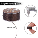 Nylon Beading Thread, Seed Bead Thread, Nylon String for Jewelry Beading Bracelets Making, Coconut Brown, 0.1mm, about 50.31 Yards(46m)/Roll