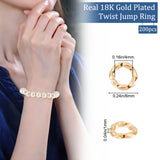 200Pcs Brass Open Jump Rings, Long-Lasting Plated, Twist Ring, Real 18K Gold Plated, 18 Gauge, 6x1mm, Inner Diameter: 4mm