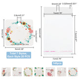 140Pcs Square Paper Hair Clip Bow Display Cards, with 140Pcs Cellophane Bags, for Hair Accessories Supplies Headdress Display Holder, Mixed Color, Cards: 6x6x0.03cm, Hole: 8mm