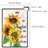 Tinplate Sign Poster, Vertical, for Home Wall Decoration, Rectangle, Sunflower Pattern, 300x200x0.5mm