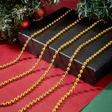 Handmade Resin Imitation Pearl Beaded Chains, with Cotton Thread, Ball Chain, Unwelded, with Spool, Round, Gold, 4mm, 40m/roll