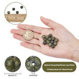 Natural Serpentine/Green Lace Stone Beads Strands, Round, 8mm, Hole: 1mm, about 46~49pcs/strand, 14.5~15.3 inche(36.83~39cm), 2strands/box