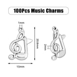 Tibetan Style Zinc Alloy Pendants, Lead Free & Cadmium Free, Musical Note, Antique Silver, 20.8x13x2mm, Hole: 1mm, 100pcs/box