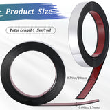 PVC Plastic Edge Banding, Adhesive Veneer Edge Trim for DIY Table, Cabinet, Furniture, Decorative Trim, Silver, 20x1.5mm, 5m/roll