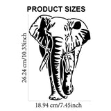 1Pc PET Hollow Out Drawing Painting Stencils, for DIY Scrapbook, Photo Album, with 1Pc Art Paint Brushes, Elephant, 297x210mm