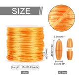 1 Roll Nylon Rattail Satin Cord, Beading String, with 30 Sets Plastic Breakaway Clasps, Gold, Cord: 2m, about 10.93 yards(10m)/roll, Clasps: 24x9mm, Hole: 2.5mm
