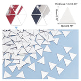 Acrylic Self Adhesive Mirror Wall Stickers, For Mirror Wall Decorations, Triangle, Silver, 19x19x1mm, 201pcs/box