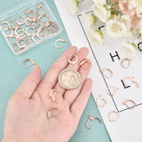 40Pcs 2 Style 304 Stainless Steel Leverback Earring Findings, with Loop, Rose Gold, 14.5~16x10~12.5x1.5~2mm, Hole: 1.4mm, Pin: 0.7x0.9mm, 20pcs/style