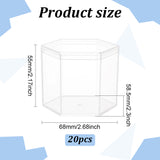 Hexagon Plastic Storage Boxes with Hat Cover, for Food, Small Items Storage, Clear, 5.85x6.8x5.5cm