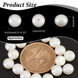 Natural Cultured Freshwater Pearl Beads, Half Drilled, Rondelle, Antique White, 8~8.5x6mm, Hole: 0.8mm, 8 pairs/box