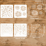 4Pcs 4 Styles PET Hollow Out Drawing Painting Stencils, for DIY Scrapbook, Photo Album, Star, 150x150mm, 1pc/style