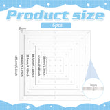 Acrylic Embroidery Tool, Drawing Line Template, Square, 38~165x38~165x3mm, 6pcs/set