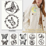 PVA Water-soluble Embroidery Aid Drawing Sketch, Rectangle, Butterfly, 297x210mmm, 5pcs/set