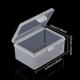 Polypropylene(PP) Plastic Boxes, Bead Storage Containers, with Hinged Lid, Rectangle, White, 5.8x8.35x3.65cm,  Inner Size: 7.7x5.1cm, 8pcs/box