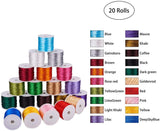 Nylon Thread, Mixed Color, 1mm, about 30m/roll, 1roll/color, 20rolls/set