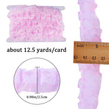 12.5 Yards Double Layers Polyester Lace Trim, Pleated Ribbon, for Garment Accessories, Pink, 1~1-1/8 inch(25~28mm)