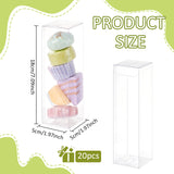 PVC Storage Boxes, Candy Gift Package Supplies, Rectangle, Clear, 5x5x18cm