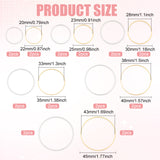 24Pcs 12 Style Brass Linking Rings, Long-Lasting Plated, Round Ring, Real 24K Gold & 925 Sterling Silver Plated, 22~45x1mm, Inner Diameter: 20~43mm, 2pcs/style