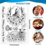 Custom PVC Plastic Clear Stamps, for DIY Scrapbooking, Photo Album Decorative, Cards Making, Rabbit, 160x110mm