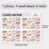 PVC Plastic Waterproof Card Stickers, Self-adhesion Card Skin for Bank Card Decor, Rectangle, Cat Shape, 186.3x137.3mm