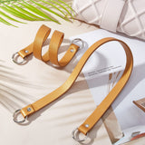 2Pcs PU Leather Shoulder Strap, with Zinc Alloy Findings, for Bag Straps Replacement Accessories, Sandy Brown, 571x20.5mm, Clasp: 33mm