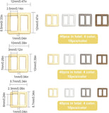 120Pcs 12 Style Alloy Slide Buckles, Square, Mixed Color, 8.7~12x8.7~12x1~1.3mm, 10pcs/style