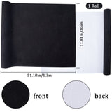 Faux Suede Book Covers, Notebook Wraps, Rectangle, Black, 300x1300mm