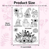 Custom PVC Plastic Clear Stamps, for DIY Scrapbooking, Photo Album Decorative, Cards Making, Stamp Sheets, Film Frame, Gnome, 160x110x3mm