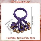 Brass & Iron Witch Bell Pendant Decoration, Cotton String Thread Braided Pendant Decoration, Mixed Color, 160mm, 4pcs/set