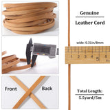 Flat Cowhide Leather Cord, for Jewelry Making, Peru, 8x3mm