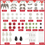 DIY Fairy Earring Making Kit, Including Glass Pearl & Acrylic Round & Rhinestone & Alloy Wing Beads, Brass Earring Hooks, Mixed Color, 160Pcs/box