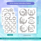 4 Sheets 11.6x8.2 Inch Stick and Stitch Embroidery Patterns, Non-woven Fabrics Water Soluble Embroidery Stabilizers, Word, 297x210mmm