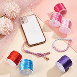 4 Rolls 4 Colors Nylon Rattail Satin Cord, Beading String, for Chinese Knotting, Jewelry Making, Mixed Color, 2mm, about 10.93 yards(10m)/roll, 1roll/color