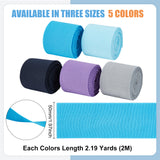 10M 5 Colors Polyester Flat Elastic Rubber Band, Webbing Garment Sewing Accessories, Mixed Color, 50mm, 2m/color