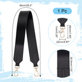 Leather Bag Straps, with Alloy Swivel Clasps, Black, 64x3.85cm