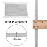 24 Yards Flat Elastic Rubber Cord/Band, Webbing Garment Sewing Accessories, Silver, 10mm