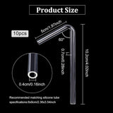 Transparent Glass Tube, 60 Degree Glass Delivery Tube, Double-pass Connector Tube, Clear, 102x50x7mm, Hole: 4mm, 10pcs/set