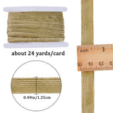 24 Yards Flat Nylon Elastic Cord/Band, with Rubber Inside, Webbing Garment Sewing Accessories, Dark Khaki, 12.5mm