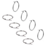 304 Stainless Steel Hoop Earring, Ring, Stainless Steel Color, 24.5x23x2mm, Pin: 1mm, 12pairs/box