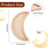 Wooden Crystal Ornament Display Tray, Crescent Moon, for Home Decoration, Moccasin, 235x205x16mm, Inner Diameter: 210x78mm