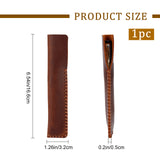 PU Leather Single Pen Holder Case, Pen Protector Pouch, for Office & School Supplies, Rectangle, Coconut Brown, 166x32x5mm