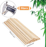Bamboo Sticks, for Crafts and DIY Manual Circular Fan, Wig Sticks Material, Round, Pale Goldenrod, 30x0.6cm
